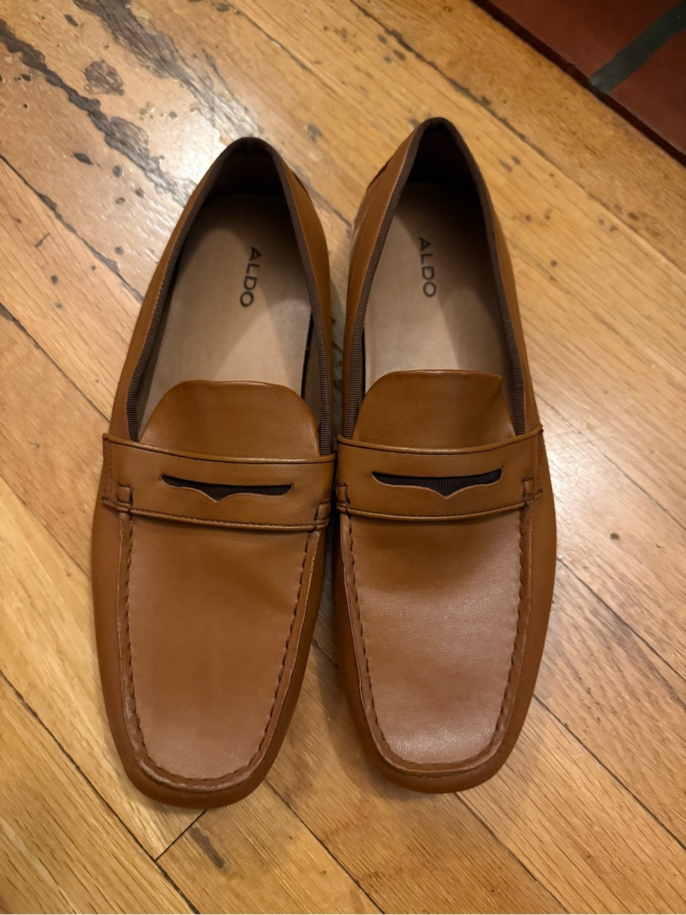 ALDO Men’s Tan Leather Loafers Size 9.5